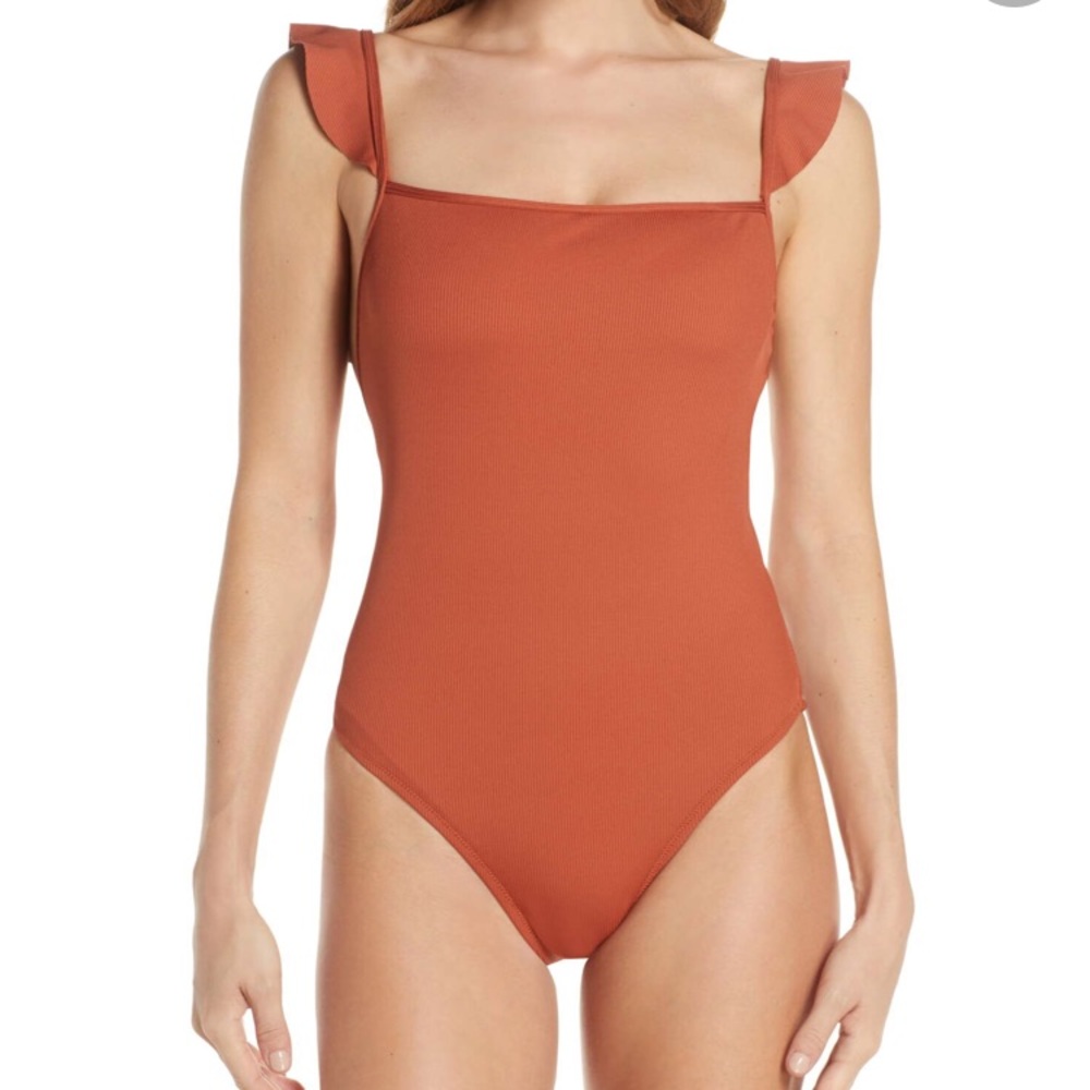 NWT Madewell second wave ribbed one piece S swim